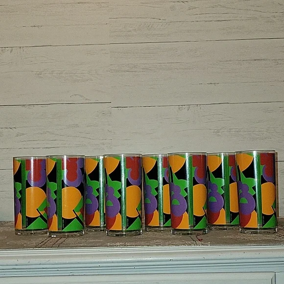 VintageStotter Colorful Fruit Ice Bucket & Cup Set13 Pieces